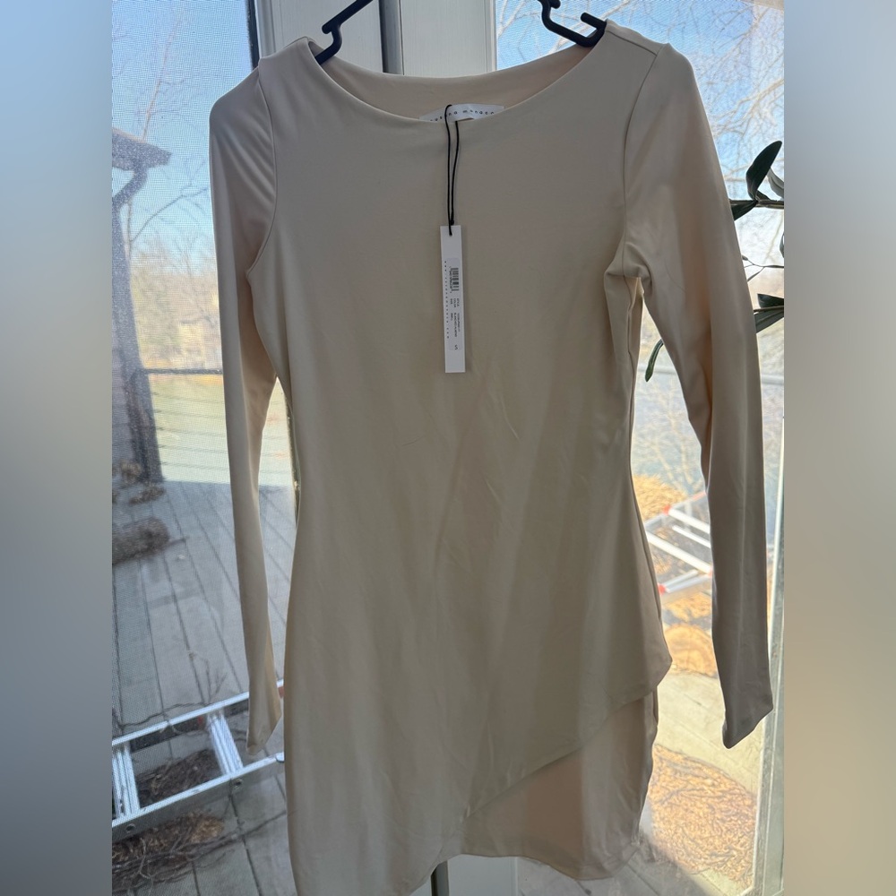 Elegant Cream Long Sleeve Dress, Susana Monaco, size small